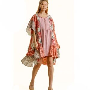 Umgee Multicolor Floral Kimono Cardigan